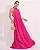 VESTIDO LONGO CHIFFON FRENTE ÚNICA PLISSADO SOBREPOSTO PINK - Imagem 1