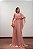 VESTIDO LONGO PLISSADO COM MANGA CAPA ROSE - Imagem 1