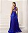 VESTIDO LONGO PLISSADO FRENTE ÚNICA COM DECOTE V  AZUL ROYAL - Imagem 2