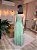 VESTIDO LONGO CHIFON ALÇA FINA E MEIA MANGA BABADO VERDE SANG - Imagem 3