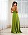 VESTIDO LONGO CHIFFON DE ALCINHA ACINTURADO VERDE OLIVA - Imagem 2