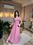 VESTIDO LONGO CHIFON ALÇA FINA E MEIA MANGA BABADO ROSE SANG - Imagem 1