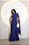 VESTIDO CHIFFON TOMARA QUE CAIA COM CAPA REMOVÍVEL AZUL MARINHO - Imagem 1