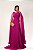 VESTIDO LONGO CHIFFON PLISSADO ACINTURADO COM MANGA CAPA FUCSIA - Imagem 1