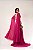 VESTIDO LONGO CHIFFON PLISSADO ACINTURADO COM MANGA CAPA PINK - Imagem 2