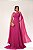 VESTIDO LONGO CHIFFON PLISSADO ACINTURADO COM MANGA CAPA PINK - Imagem 1
