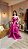 VESTIDO LONGO ZIBELINE DETALHE ABERTO ABAIXO DO DECOTE SAIA COM EM CAMADA TRÊS MARIAS FUCSIA - Imagem 2