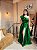 VESTIDO LONGO ZIBELINE OMBRO SÓ COM BABADO FENDA VERDE ESMERALDA - Imagem 1