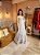 VESTIDO LONGO LISO ALCINHA DETALHE LAÇO CINZA - Imagem 2