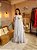 VESTIDO LONGO LISO ALCINHA DETALHE LAÇO CINZA - Imagem 1