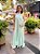 VESTIDO LONGO CHIFFON FRENTE ÚNICA SAIA CAMADA VERDE TIFFANY - Imagem 1