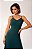 VESTIDO LONGO ALCINHA PARTE DE CIMA LISA SAIA PLISSADA COM CAPA REMOVÍVEL VERDE ESMERALDA - Imagem 2