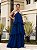 VESTIDO LONGO CREPE DE SEDA EM CAMADAS ALCINHA AZUL MARINHO - Imagem 1