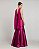 VESTIDO LONGO ZIBELINE COM BUSTO DRAPEADO CAPA REMOVÍVEL FENDA LATERAL FUCSIA - Imagem 3