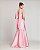 VESTIDO LONGO ZIBELINE COM BUSTO DRAPEADO CAPA REMOVÍVEL FENDA LATERAL  ROSA - Imagem 3