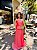 VESTIDO LONGO CORSET COM SAIA PLISSADA CORAL - Imagem 1