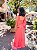 VESTIDO LONGO CORSET COM SAIA PLISSADA CORAL - Imagem 3