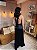 VESTIDO LONGO SEDA GOLA BOBA AMARRAÇÃO COSTA PRETO - Imagem 2
