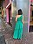 VESTIDO LONGO CHIFON COM TOQUE DE SEDA OMBRO SÓ COM DETALHE PESCOÇO CAM VERDE TIFFANY - Imagem 2
