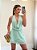 VESTIDO CHIFFON GOLA BOBA SAIA COM CAMADA  VERDE MENTA - Imagem 1