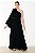 VESTIDO CHIFFON OMBRO SÓ COM DETALHE FLOR PRETO - Imagem 1