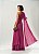 VESTIDO CHIFFON OMBRO SÓ MANGA LONGA PLISSADA DETALHE PLISSADO LATERAL FUCSIA - Imagem 2