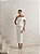 VESTIDO OMBRO SÓ  DETALHE PEPLUM NA CINTURA COM CINTO BRANCO - Imagem 1