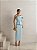 VESTIDO OMBRO SÓ DETALHE PEPLUM NA CINTURA COM CINTO AZUL SERENITY - Imagem 1
