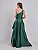 VESTIDO ZIBELINE OMBRO SÓ COM DETALHE DRAPEADO NO BUSTO  DECOTE V VERDE ESMERALDA - Imagem 3