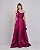 VESTIDO ZIBELINE OMBRO SÓ COM DETALHE DRAPEADO NO BUSTO  DECOTE V FUCSIA - Imagem 1