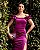 VESTIDO SEDA ALÇAS DETALHE FLOR COM FENDA NA LATERAL FUCSIA - Imagem 2