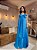 VESTIDO LONGO LISO ALCINHA DETALHE LAÇO AZUL CELESTE - Imagem 1