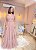 VESTIDO LONGO MICROTULE DECOTE V COM CAPA PALA ROSE - Imagem 1