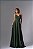 VESTIDO LONGO CREPE ALÇA FINA COM RECORTE NA CINTURA E CAPA REMOVIVEL VERDE OLIVA AX - Imagem 2