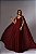 VESTIDO LONGO CREPE ALÇA FINA COM RECORTE NA CINTURA E CAPA REMOVIVEL MARSALA - Imagem 1