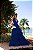 VESTIDO LONGO MICROTULLE ALÇA FINA 3 MARIAS AZUL MARINHO - Imagem 1