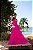 VESTIDO LONGO MICROTULLE ALÇA FINA 3 MARIAS FUCSIA - Imagem 1