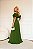 VESTIDO LONGO SAIA PLISSADA DETALHE TULE NO DECOTE E BABADO PLISSADO VERDE OLIVA - Imagem 1