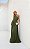 VESTIDO PLISSADO TOMARA QUE CAIA DETALHE V NA CINTURA VERDE OLIVA - Imagem 1