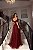 VESTIDO LONGO MICROTULLE OMBRO A OMBRO BRILHO CAMADAS VERTICAIS MARSALA - Imagem 2