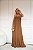 VESTIDO CREPE SEDA COM DETALHE CRUZADO ABAIXO DO BUSTO SAIA COM BABADO LATERAL MARROM - Imagem 1