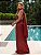 VESTIDO LONGO GOLA ALTA SEDA COM AMARRAÇÃO COSTA NUA  VERMELHO - Imagem 2