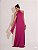 VESTIDO LONGO GOLA ALTA SEDA COM AMARRAÇÃO COSTA NUA  FUCSIA - Imagem 1