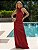 VESTIDO LONGO GOLA ALTA SEDA COM AMARRAÇÃO COSTA NUA  VERMELHO - Imagem 1