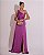 VESTIDO LONGO SEDA OMBRO SÓ COM CORTE GODÊ  CINTO FUCSIA - Imagem 1