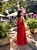VESTIDO LONGO CHIFFON FRENTE ÚNICA SAIA CAMADA VERMELHO - Imagem 2