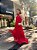 VESTIDO LONGO CHIFFON FRENTE ÚNICA SAIA CAMADA VERMELHO - Imagem 3