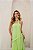 VESTIDO LONGO CREPE SEDA FLUIDO COM DETALHE CAMADA ACIMA DA SAIA VERDE CLARO - Imagem 2