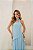VESTIDO LONGO CREPE SEDA FLUIDO COM DETALHE CAMADA ACIMA DA SAIA AZUL SERENITY - Imagem 2