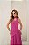 VESTIDO LONGO CREPE SEDA FLUIDO COM DETALHE CAMADA ACIMA DA SAIA FUCSIA - Imagem 2